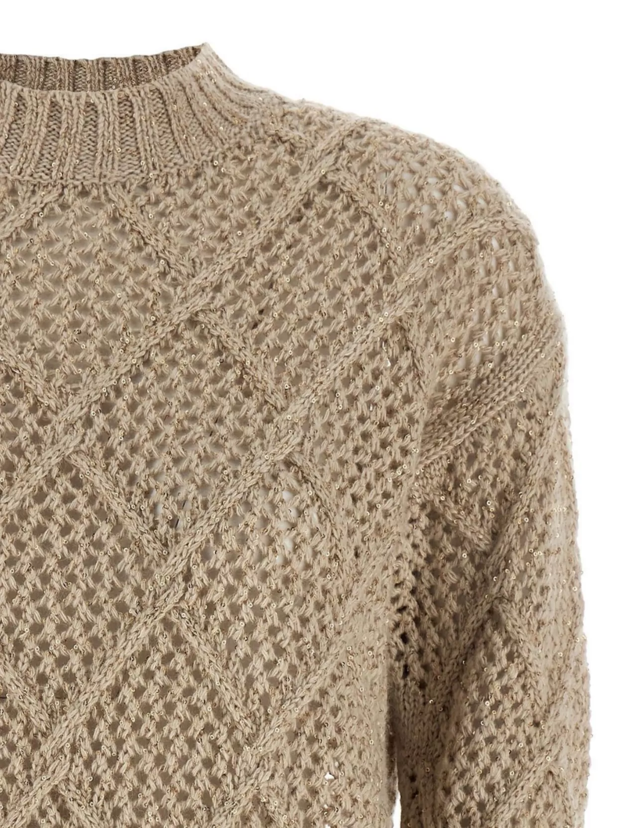 S Max Mara Diamond Pattern Knit Sweater With Crew Neck