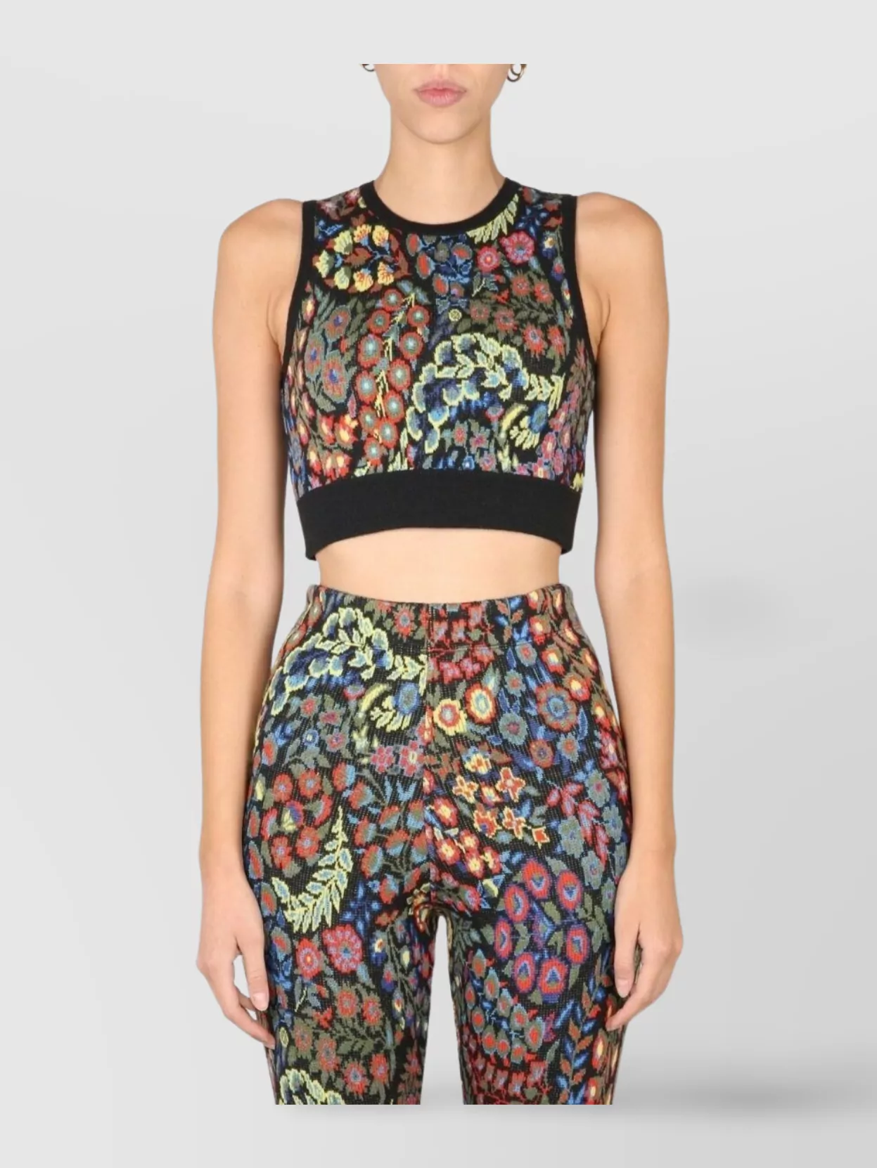 Etro Crew Neck Top And Leggings In Jacquard Wool Blend