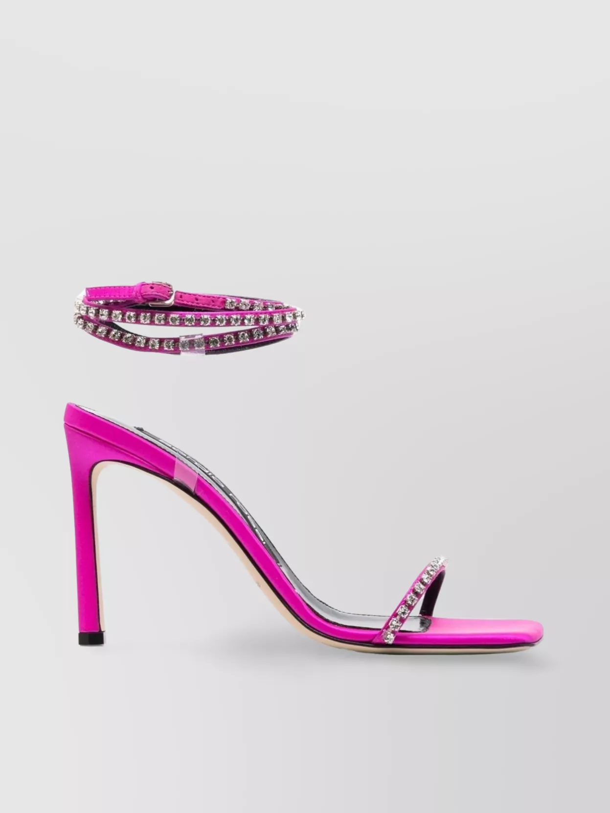 Shop Sergio Rossi Crystal Embellished Heeled Sandals In Pink