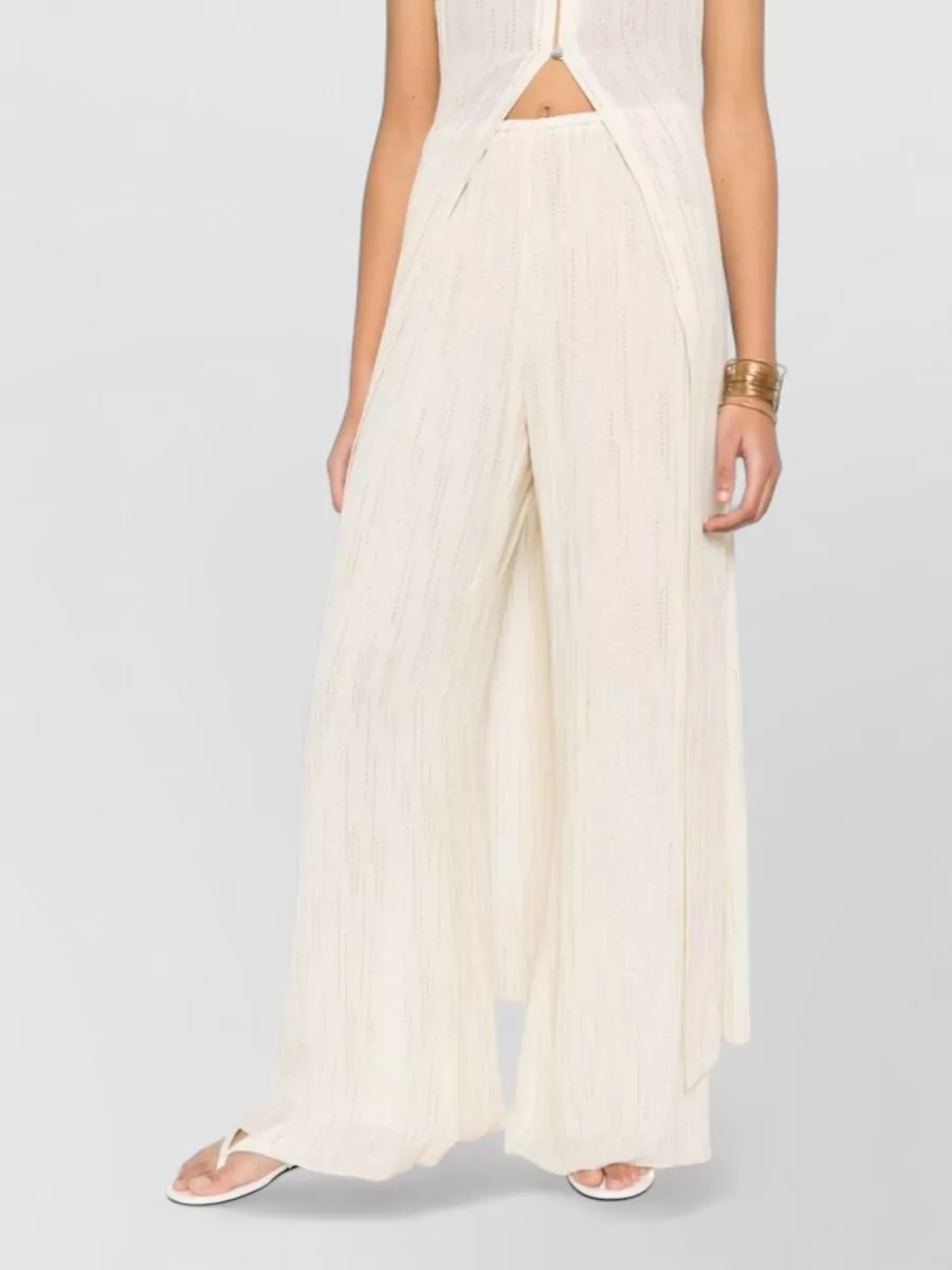 Forte Forte Crystal Textured Knit Wide-Leg Trousers