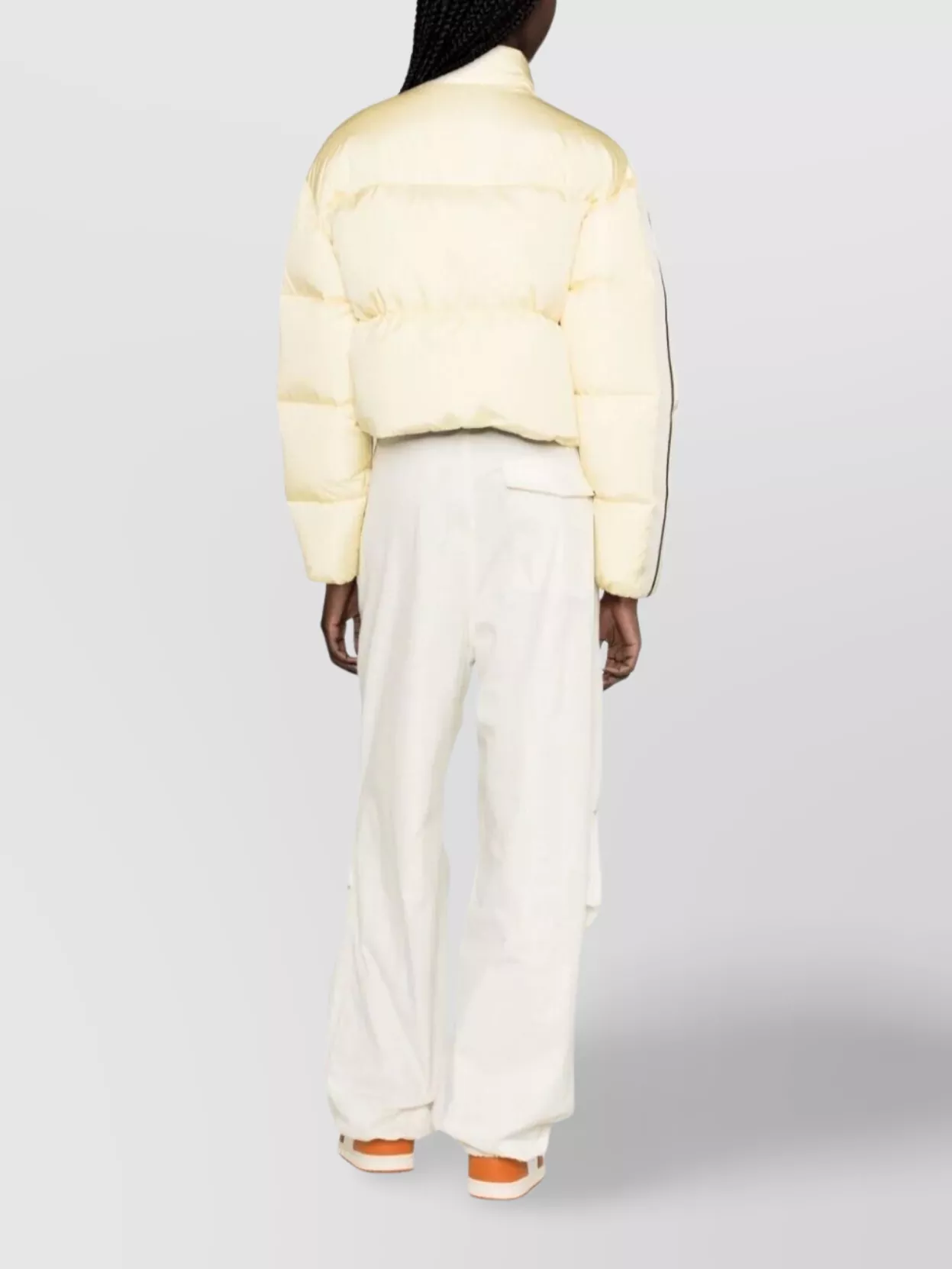 Palm Angels Cropped Quilted Jacket High Collar