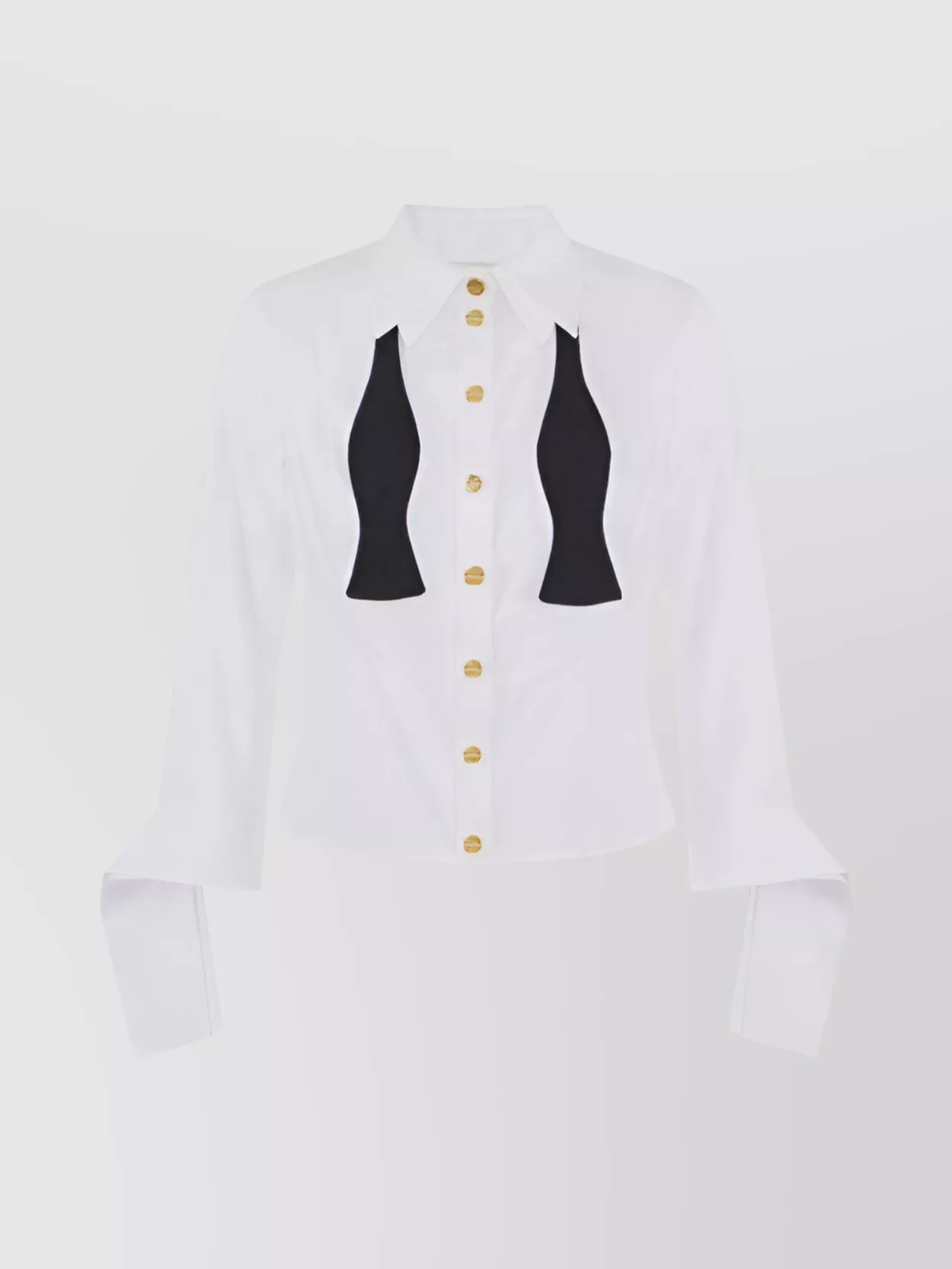 Elisabetta Franchi Cropped Top With Long Cuffs And Buttons In White