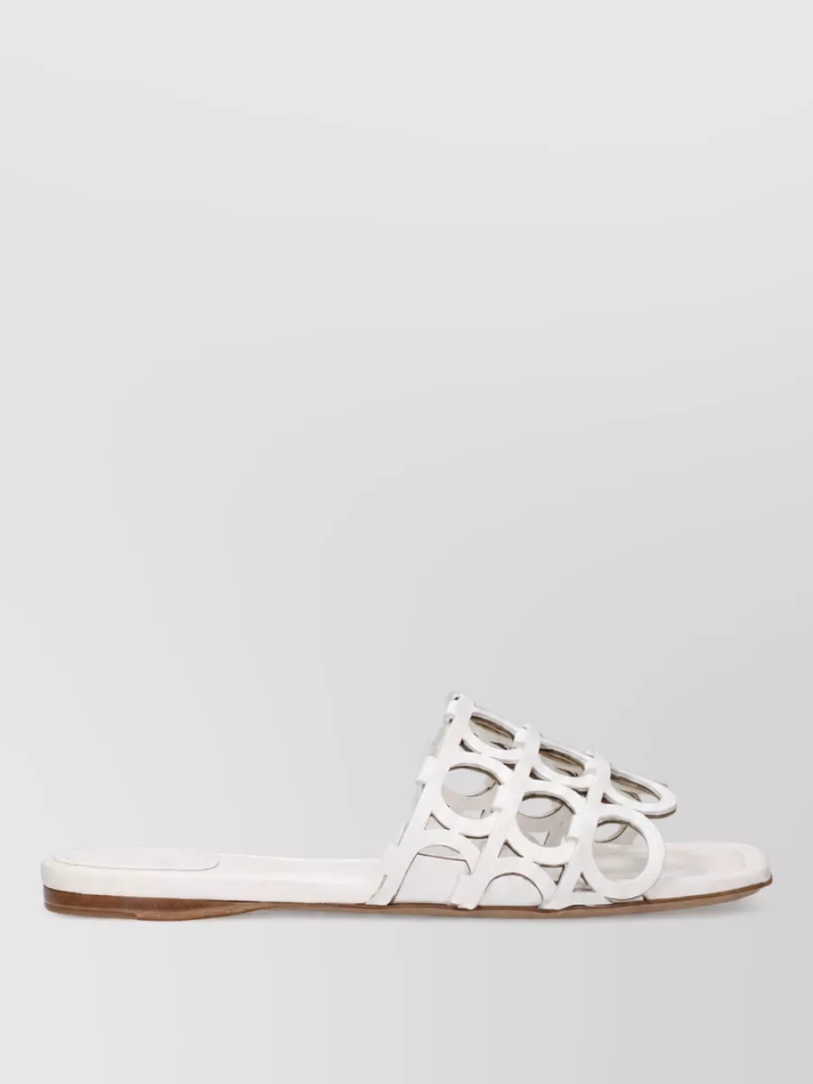 Ferragamo Leather Slide Sandals