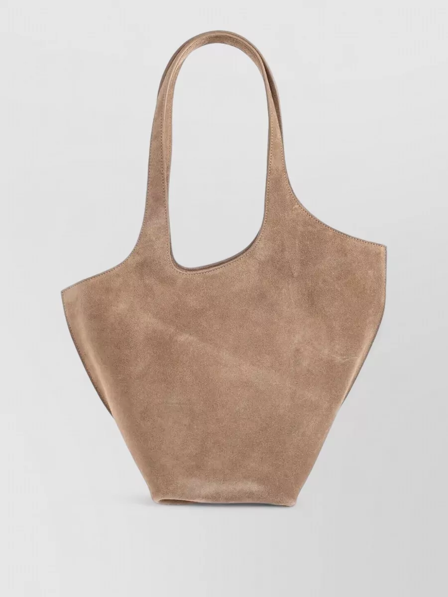 The Attico La Scoop Medium Suede Shoulder Bag Double Handles