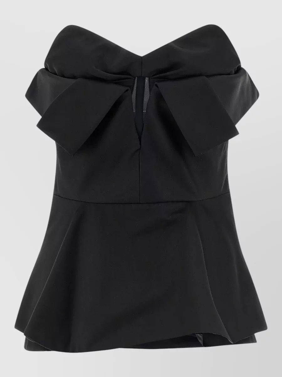 Mc Queen silk draped off-the-shoulder bustier top