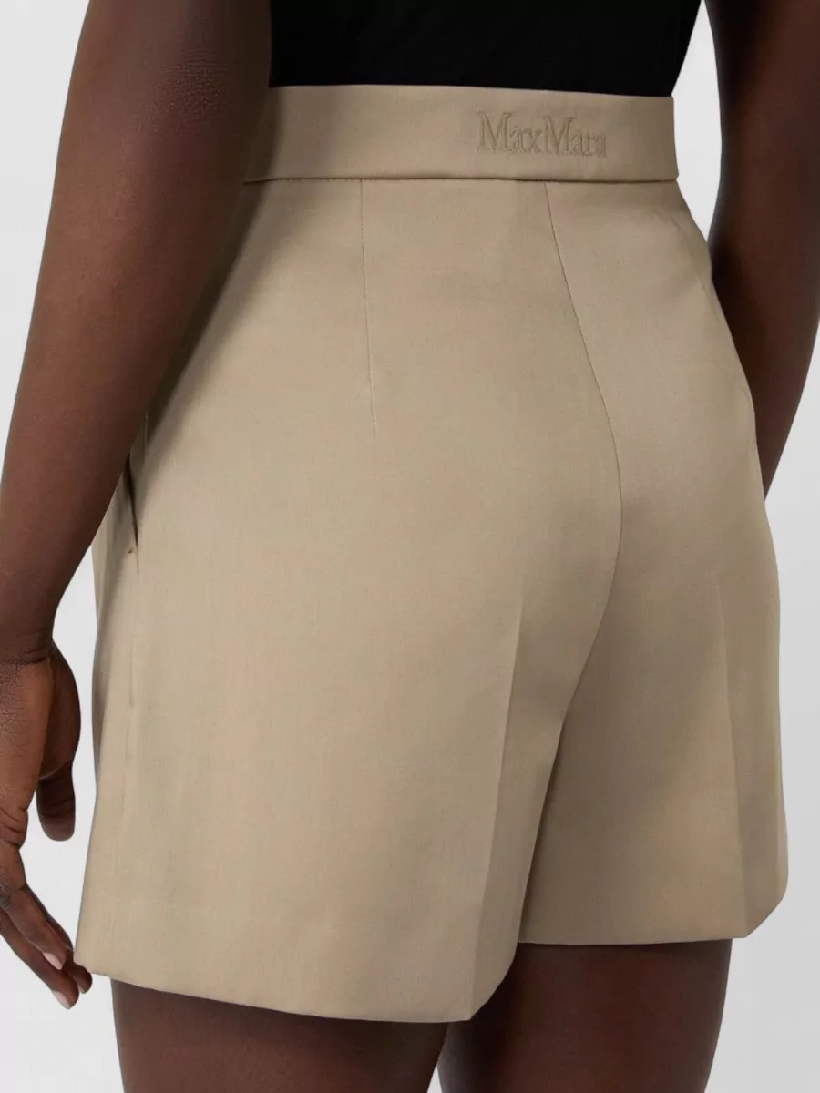Max Mara Cotton Satin High-Rise Tailored Shorts