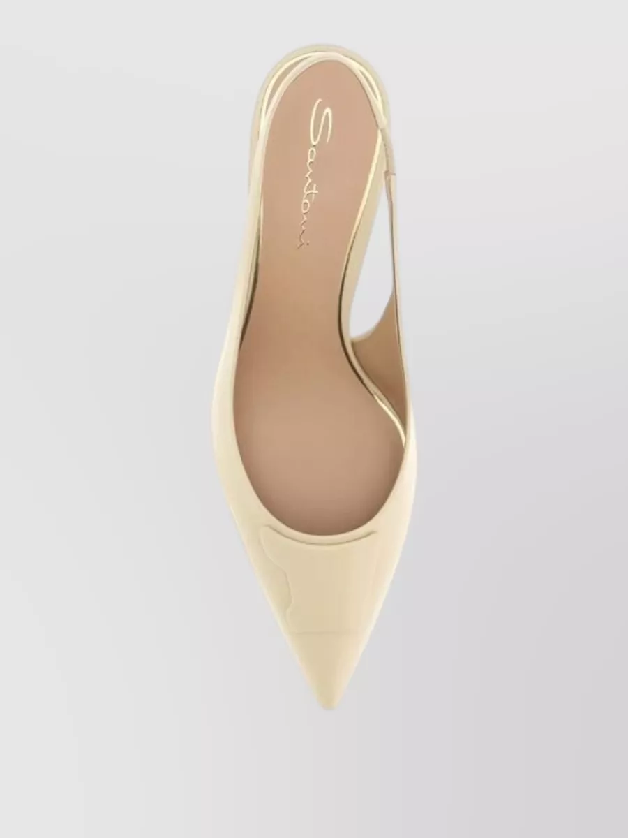 Santoni Leather Slingback Mules