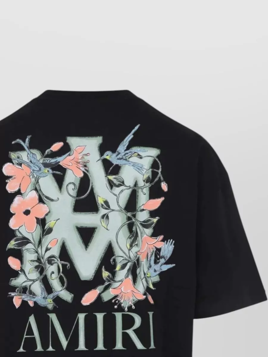 Amiri Floral-Print Logo Cotton T-Shirt