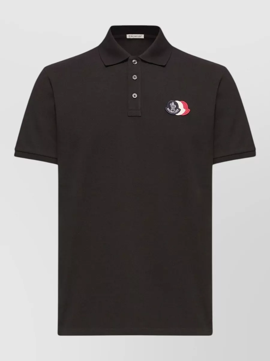 Moncler Cotton Logo Patch Polo Shirt