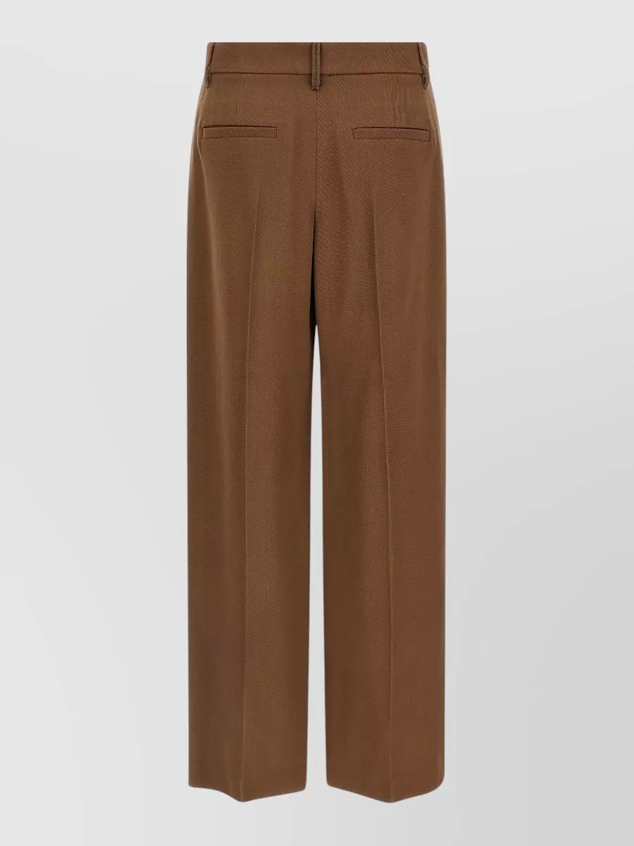 Brunello Cucinelli High-Rise Wide-Leg Suit Trousers