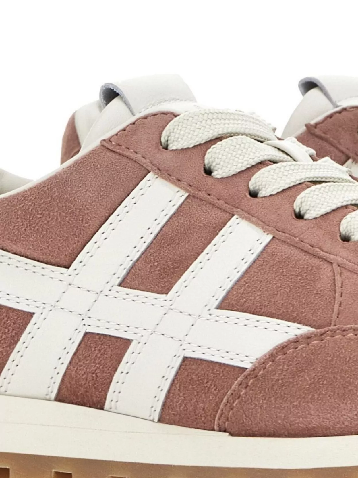 Hogan Suede Sneakers With Contrast Stripes And Rubber Sole