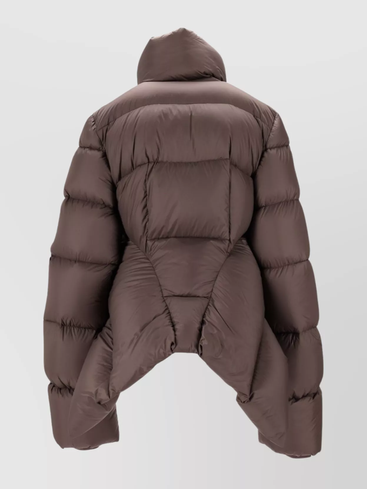 Rick Owens Cropped Padded Quilted Jacket With High Collar In Animal Print