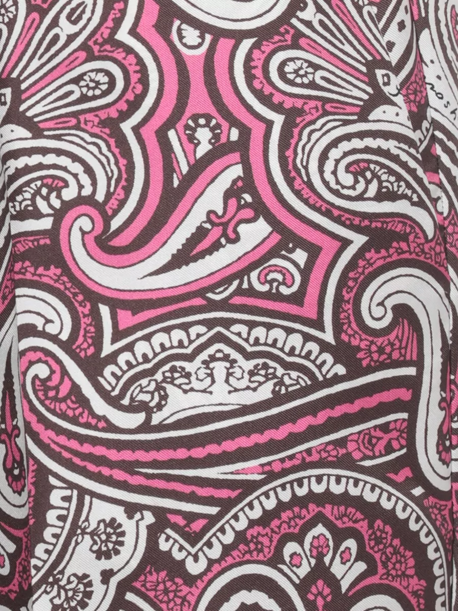 Parosh Silk Paisley-Print Wide-Leg Trousers