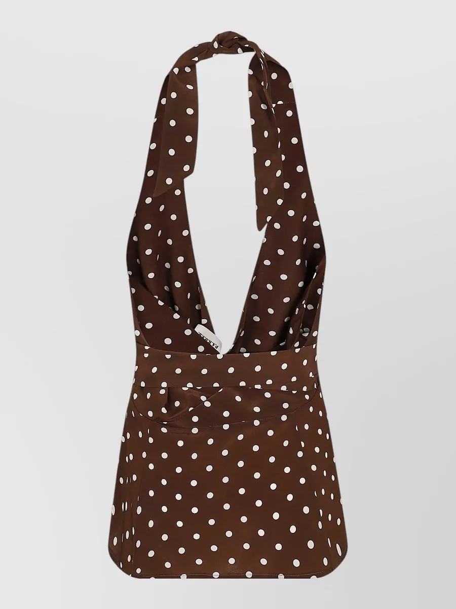 Parosh Silk Polka-Dot Backless Blouse