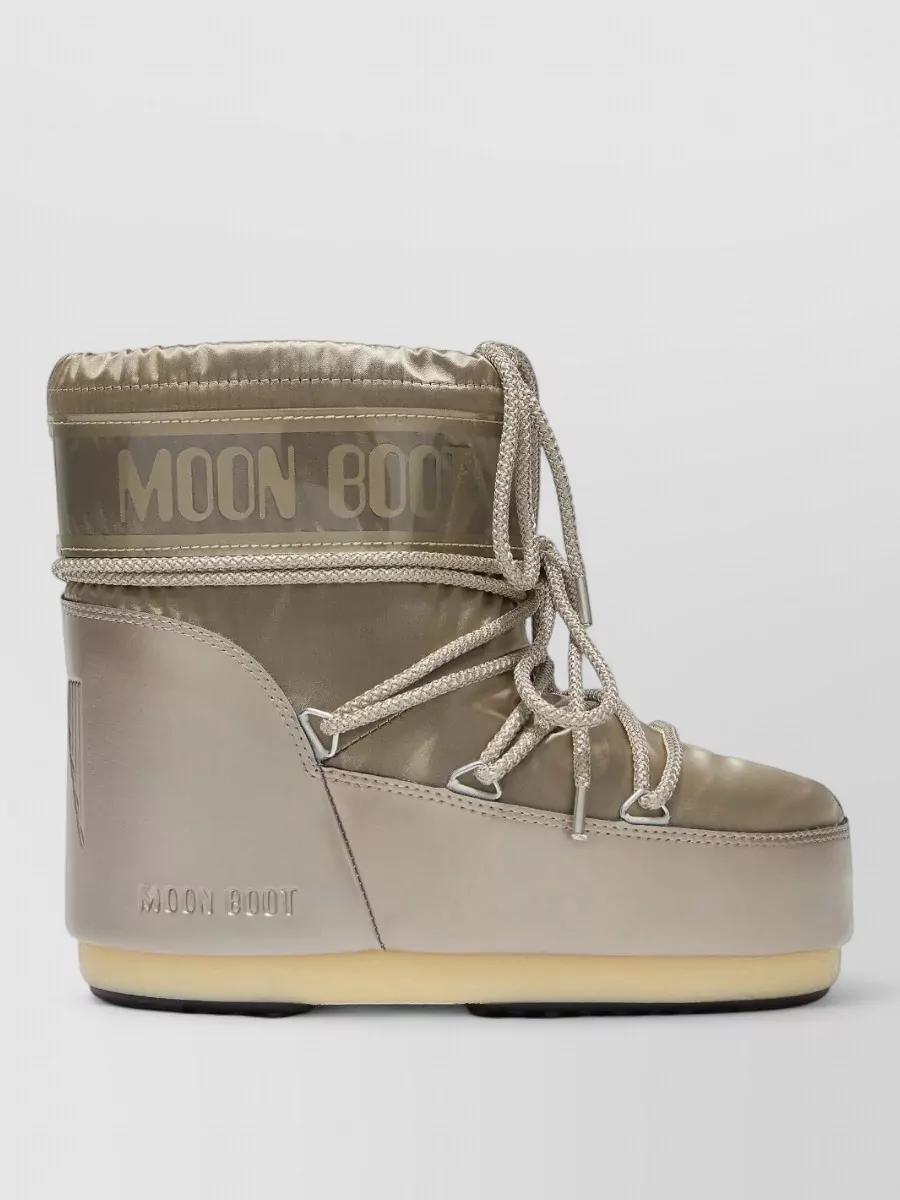 Moon Boot Metallic Logo-Print Snow Boots