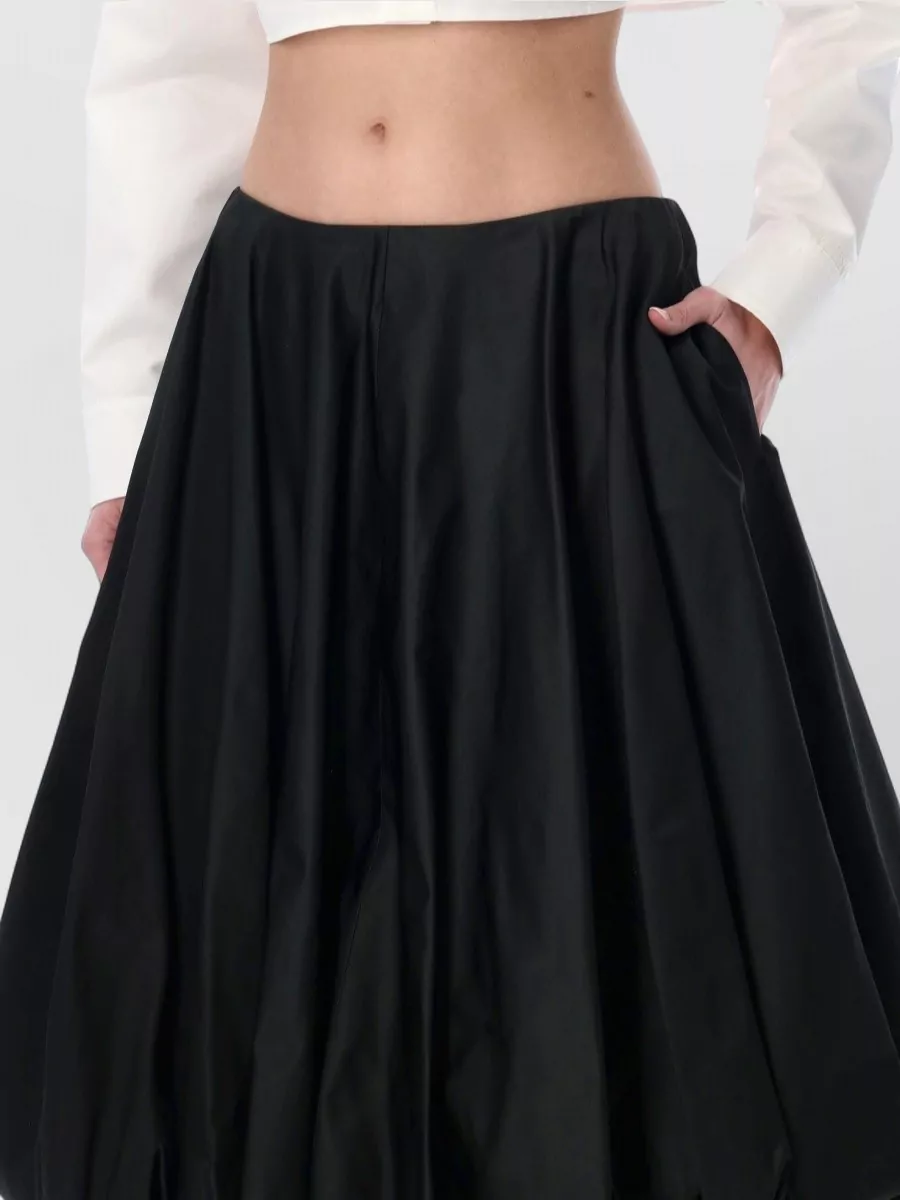 Balenciaga Silk Blend Gathered Balloon Midi Skirt