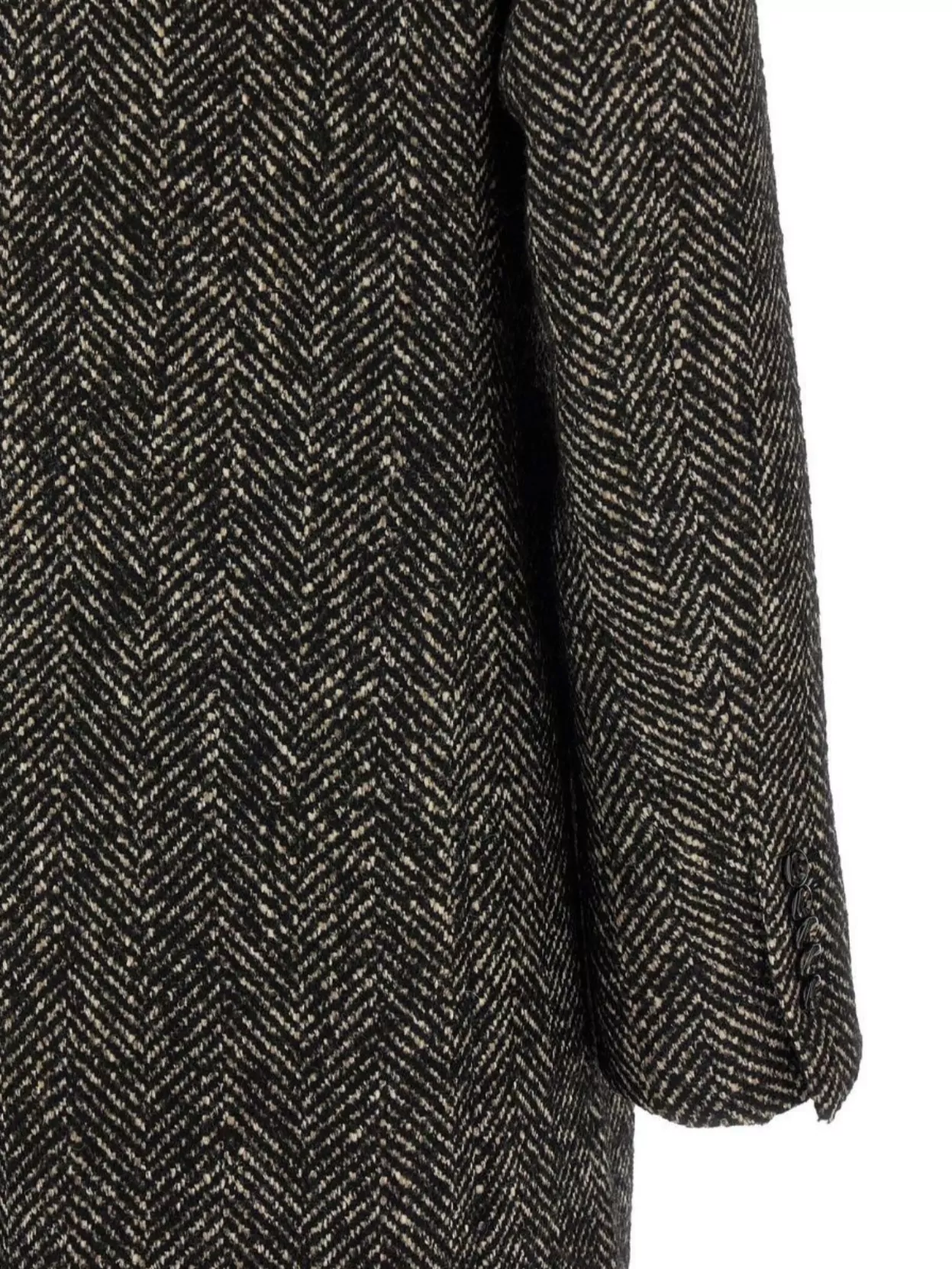 Tagliatore Herringbone Double Breasted Long Sleeve Coat