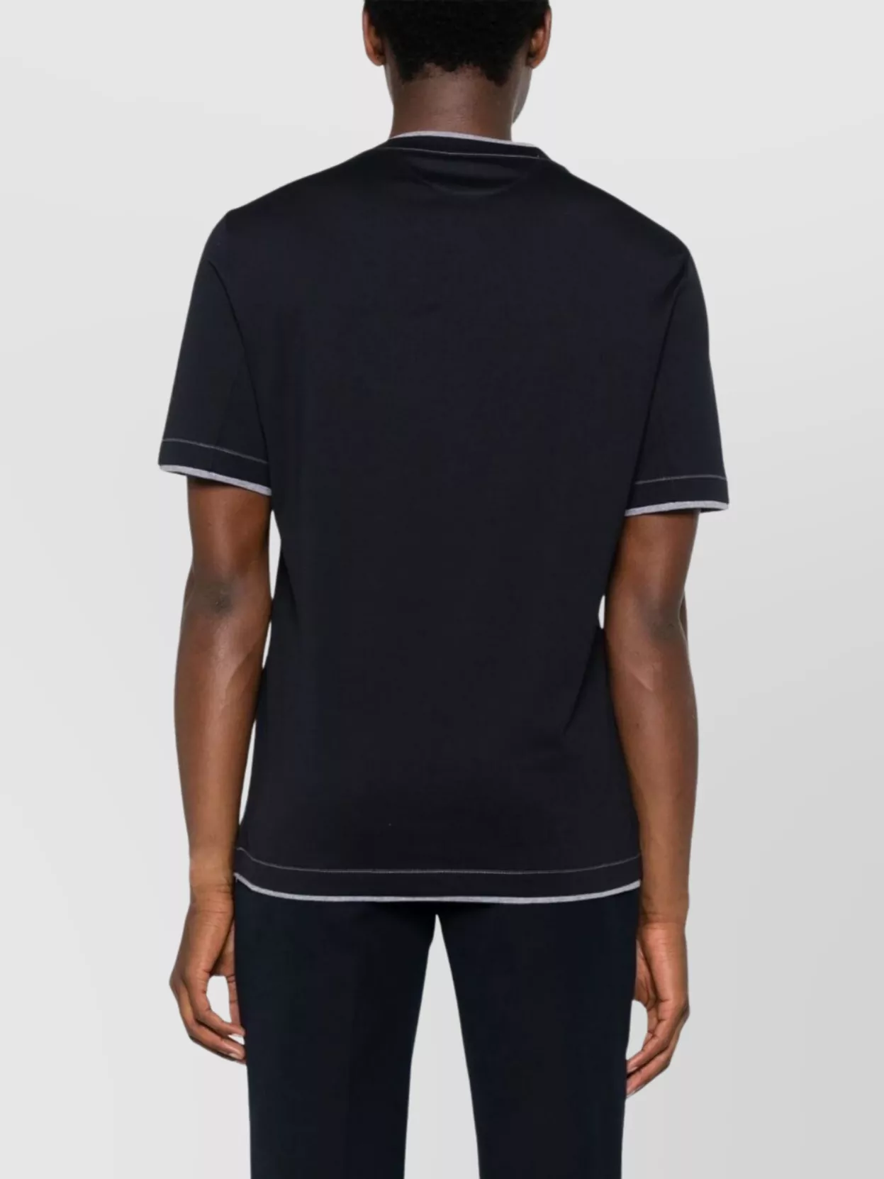 Brunello Cucinelli Cotton Logo T-Shirt Contrast Stitching