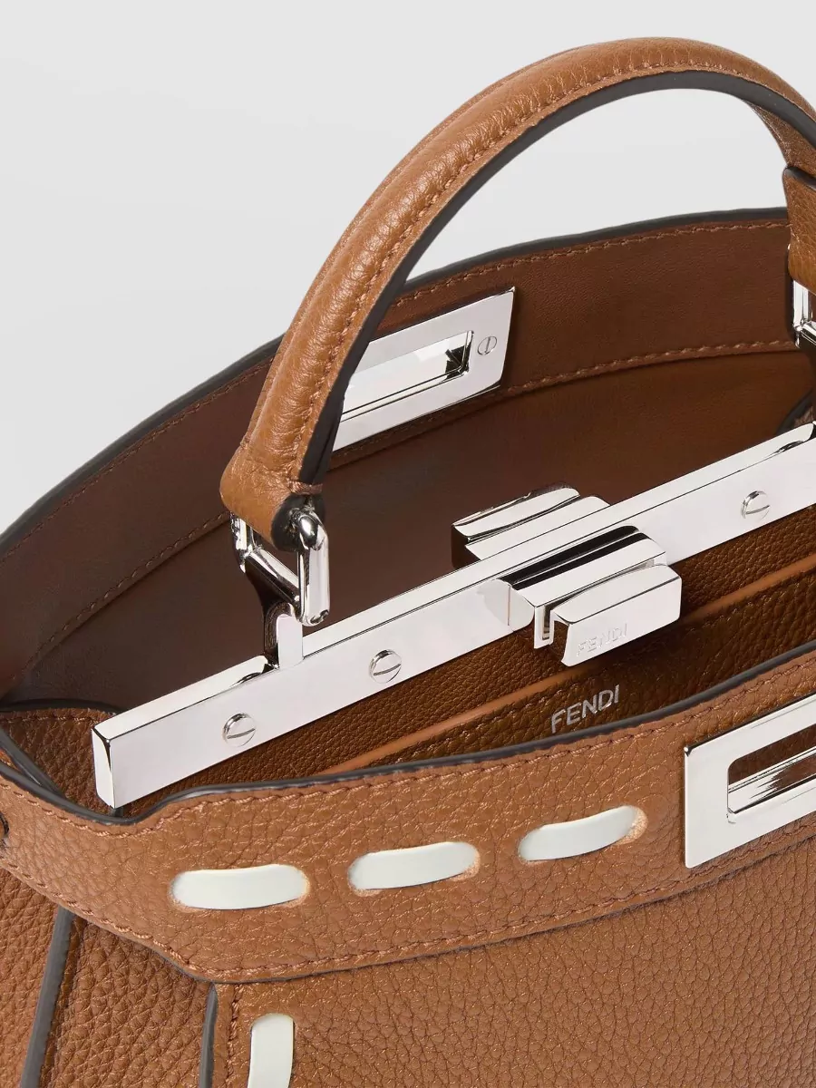 Fendi Peekaboo Small Leather Tote Bag