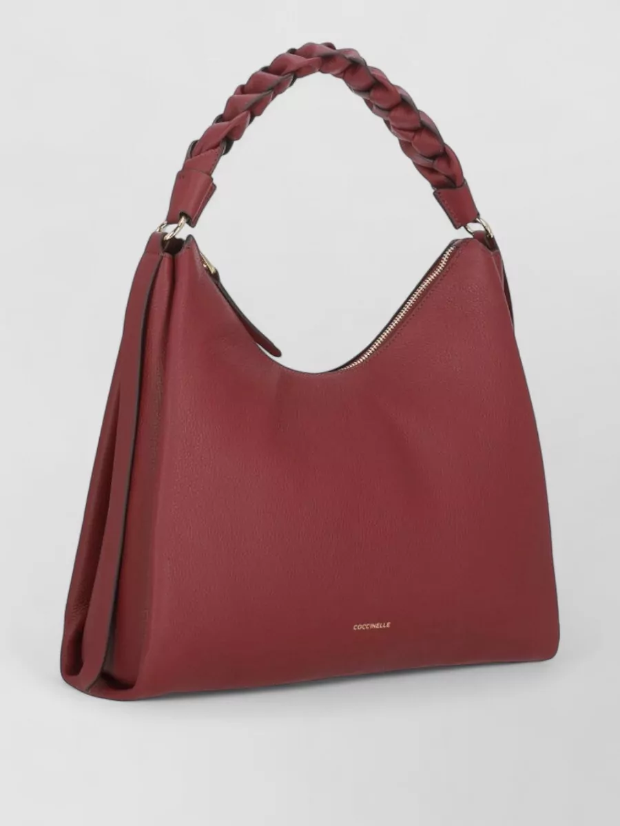 Coccinelle Leather Shoulder Bag Braided Handle Hardware