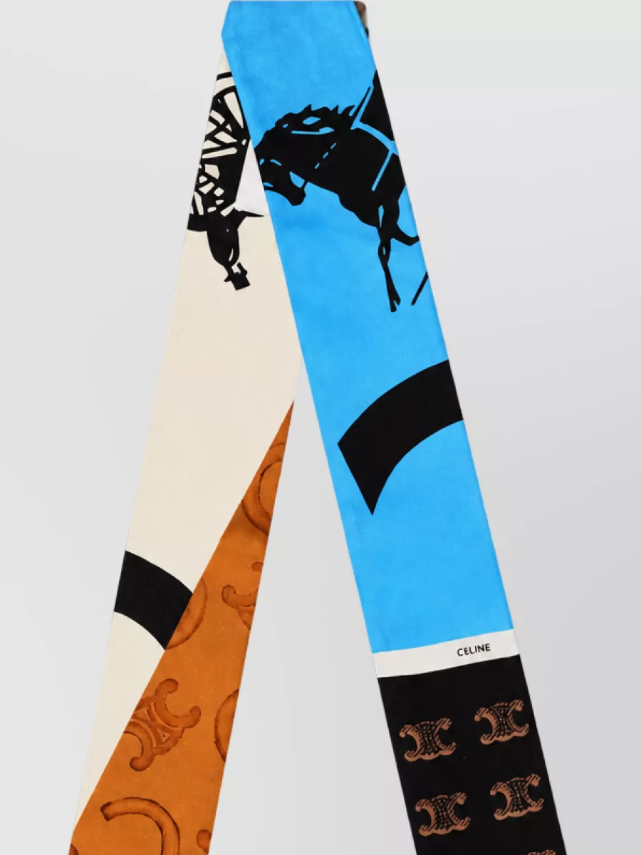 Celine silk printed lavalliere scarf