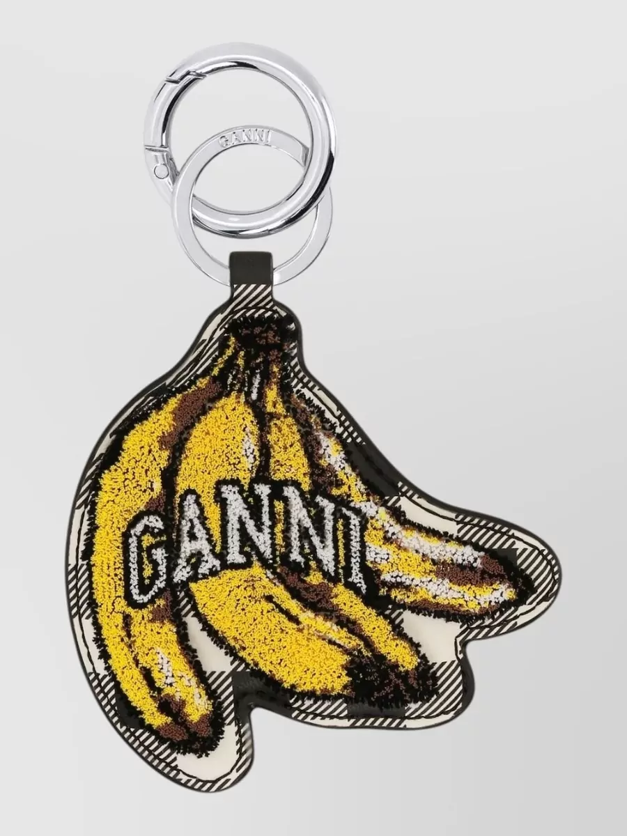 Ganni leather banana keyring