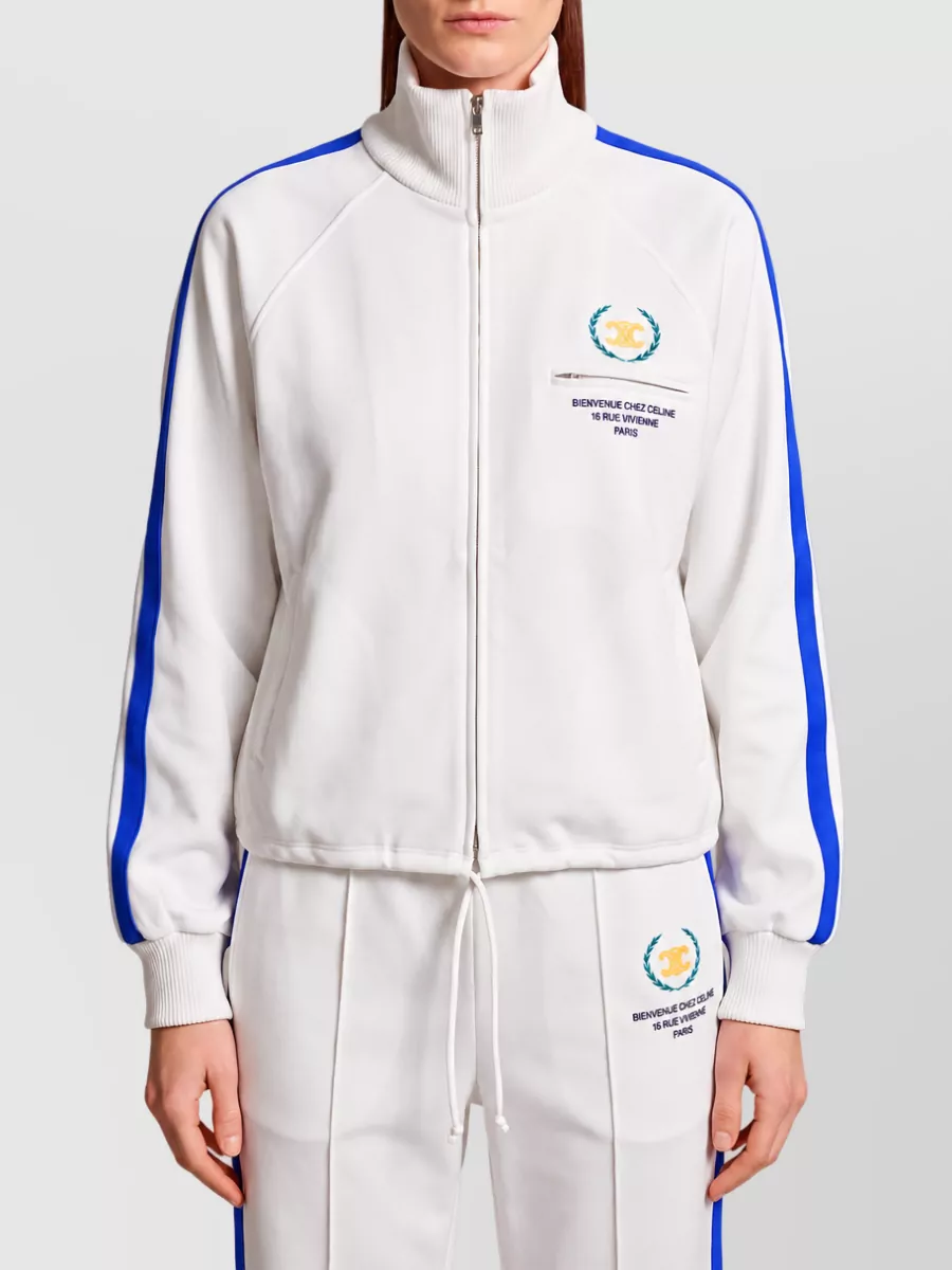 Celine Polyester High-Neck Zip-Up Tracksuit Jacket