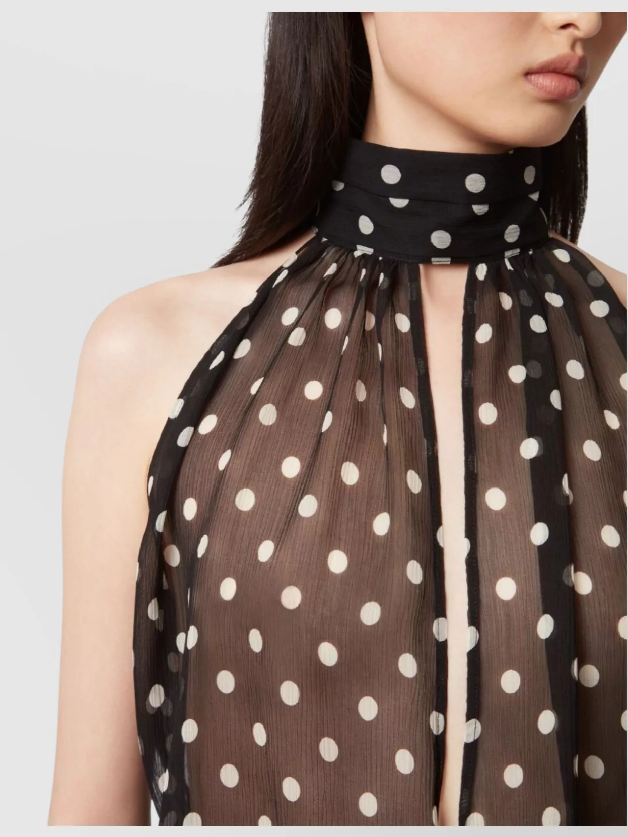 NINA RICCI HALTER NECK POLKA DOT MIDI DRESS