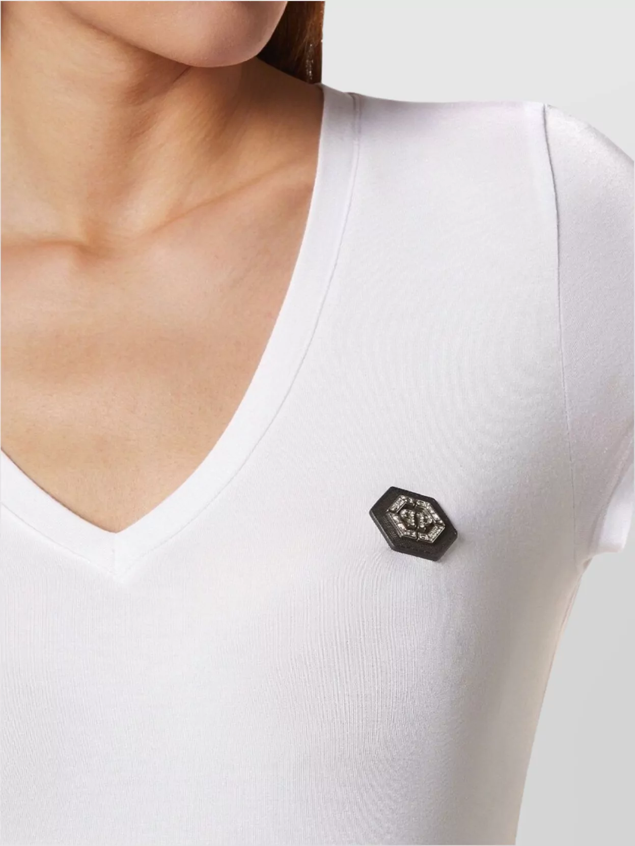 Philipp Plein Slim Fit V-Neck Short Sleeve Tops