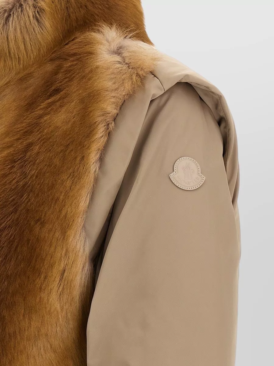Moncler Shearling Panel Down Coat
