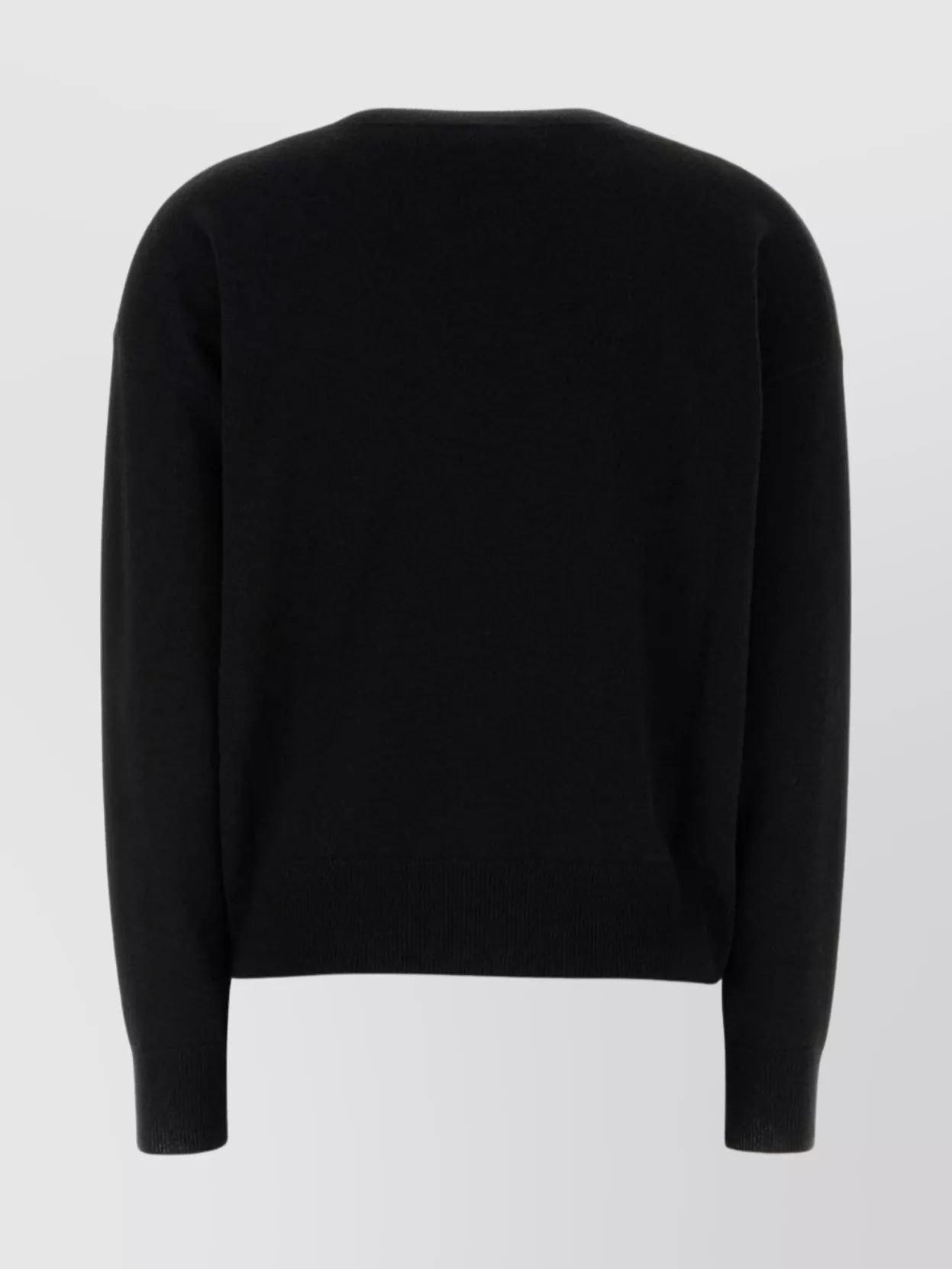 Versace Wool Blend Crew Neck Sweater In Black