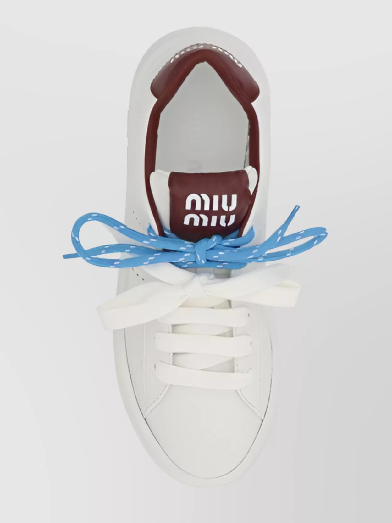 Miu Miu Leather Low-Top Sneakers Perforated Sides