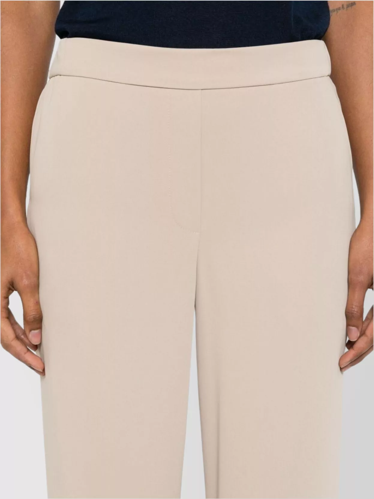 Parosh Straight Leg Trousers Elasticated Waistband