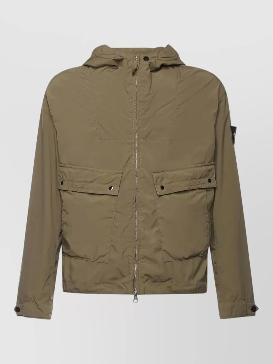 Stone Island tech fabric hooded jacket