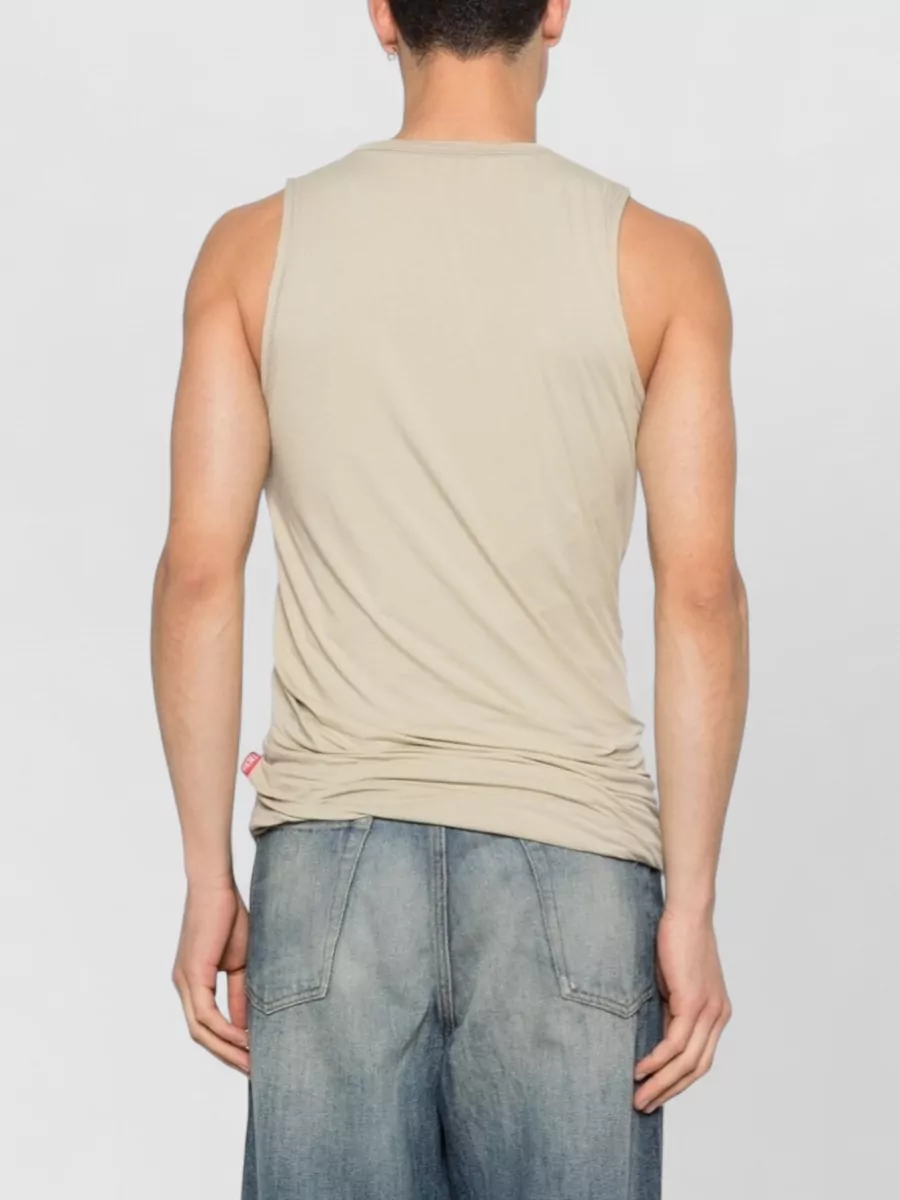 Diesel Crew Neck Layered Nylon Silk Tank Top