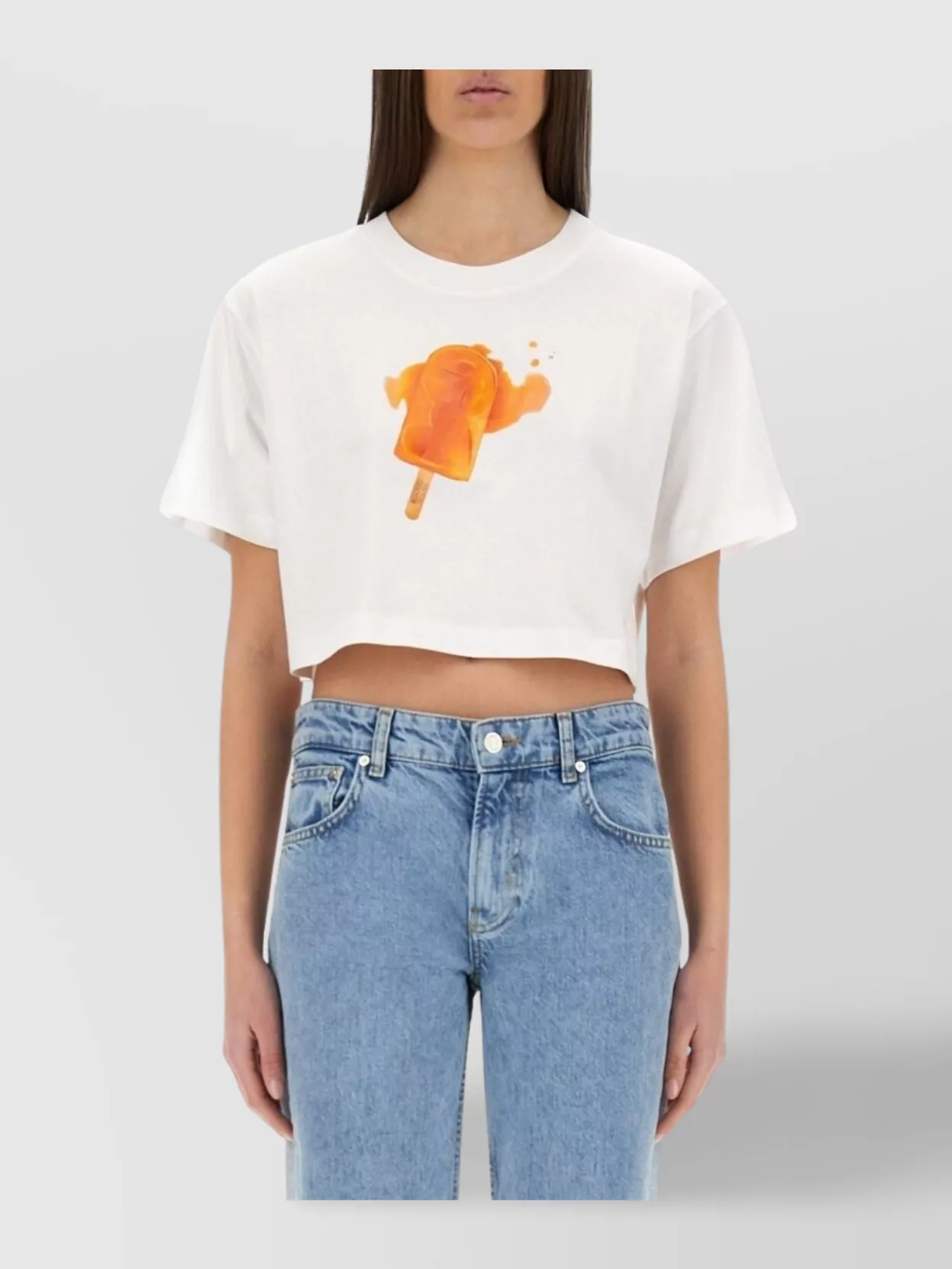 Moschino Ice-Cream Print Cropped T-Shirt