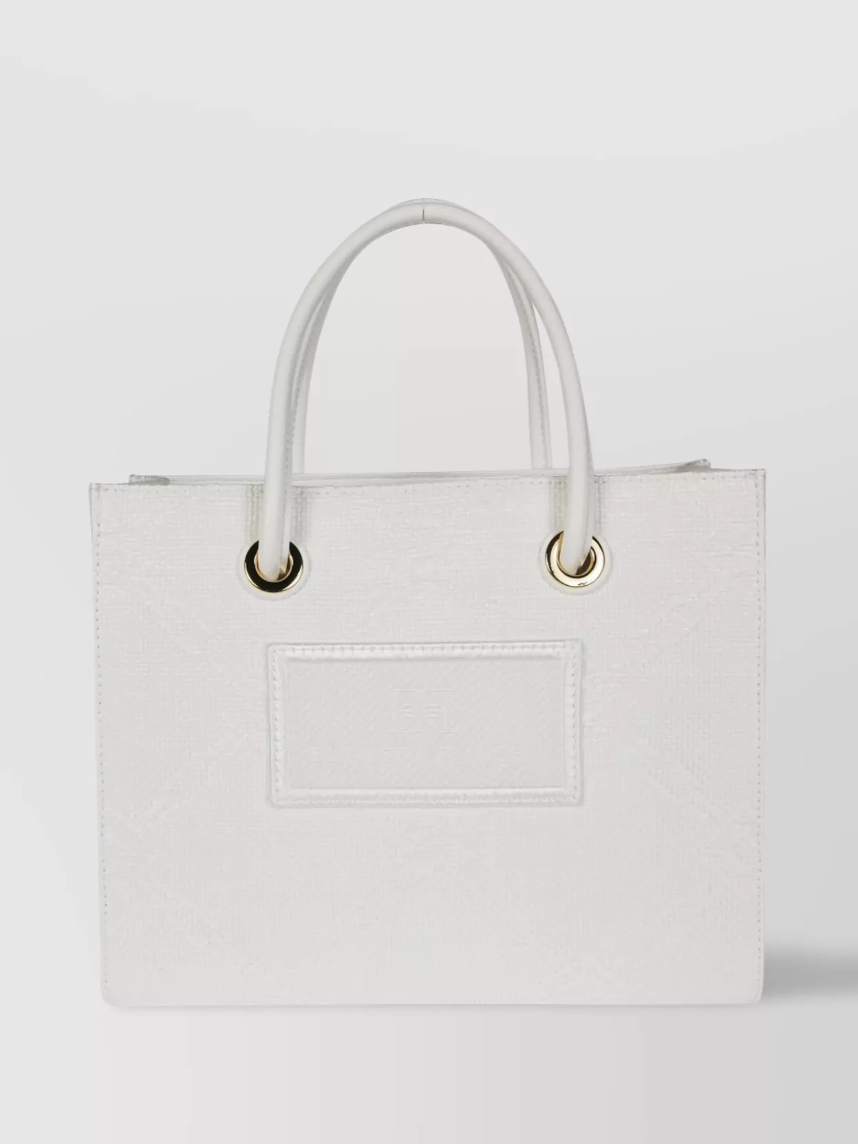 Elisabetta Franchi Textured Raffia Tote Bag With Dual Handles