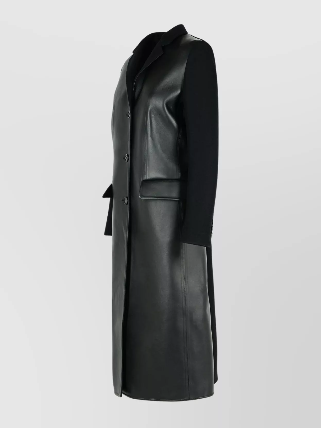 Marni Long-sleeved Patchwork Coat In Black