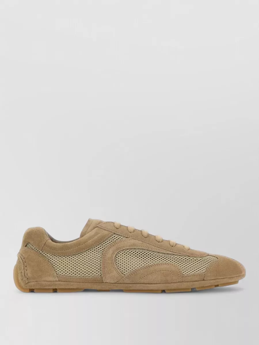 Prada suede and mesh low-top sneakers