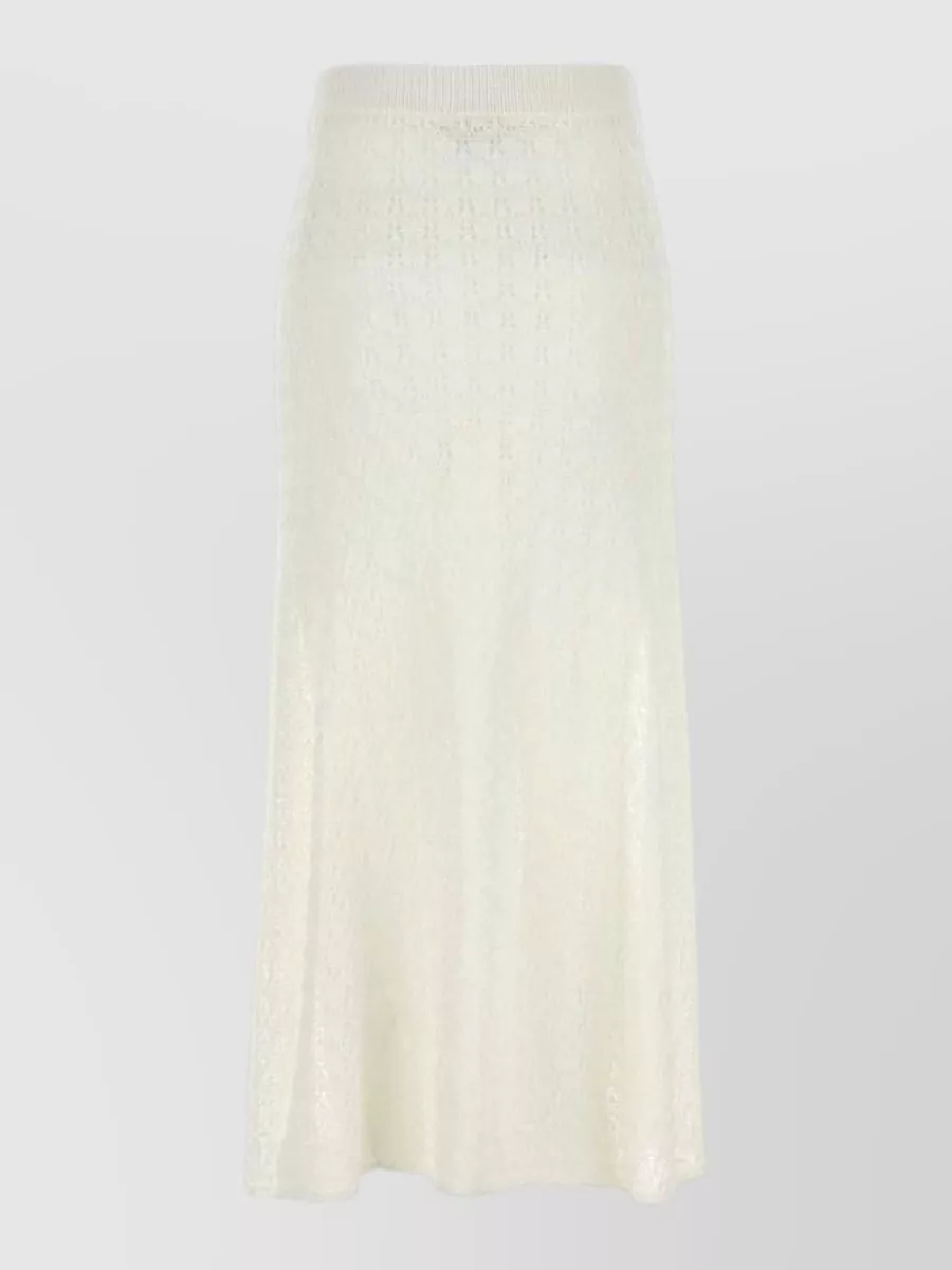 Ganni shiny pointelle knit maxi skirt