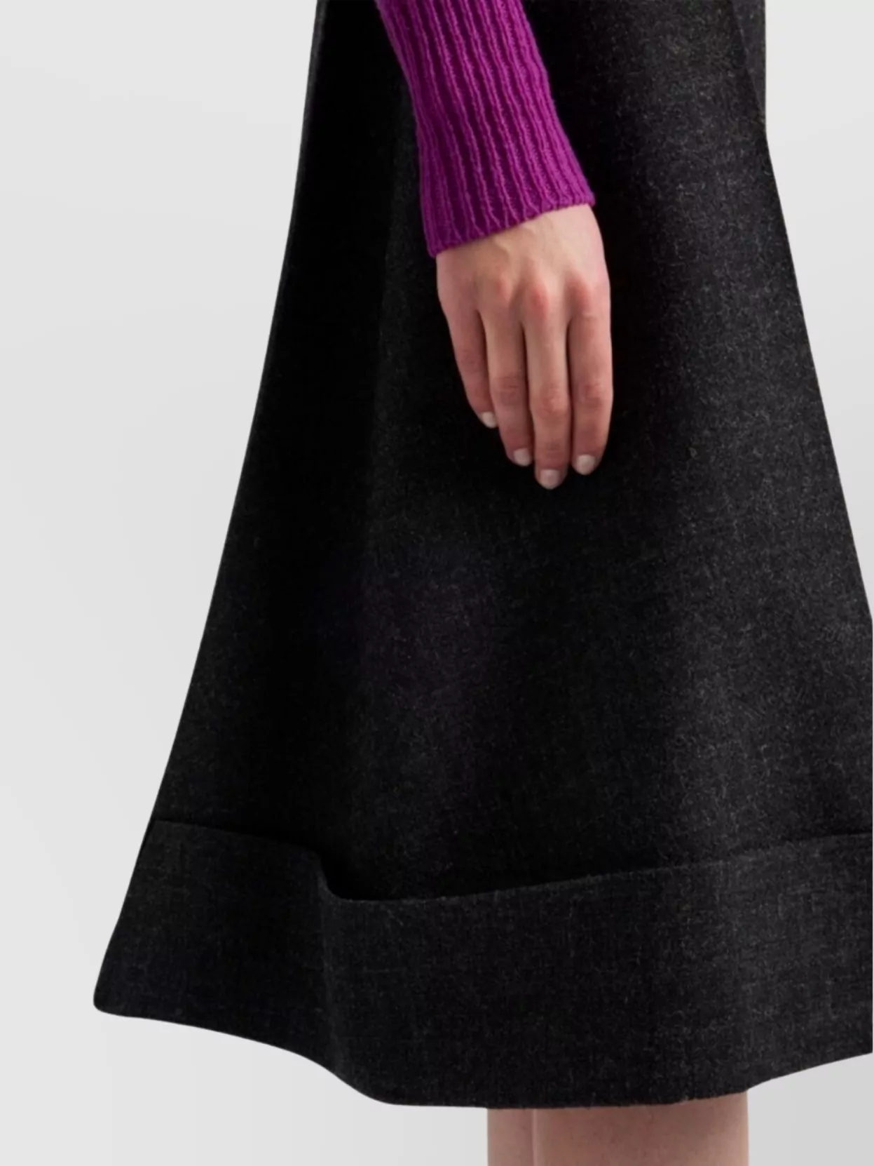 Prada A-Line Skirt With Textured Folded Hem