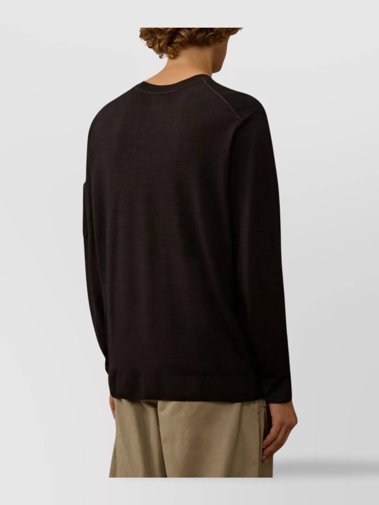 C.p. Company Merino Crew Neck Sweater With Arm Pocket