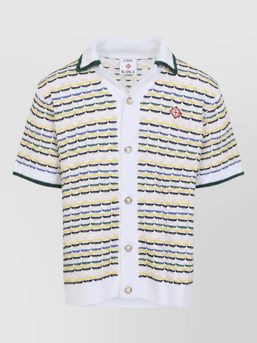 Casablanca Tuck Stitch Polo Shirt