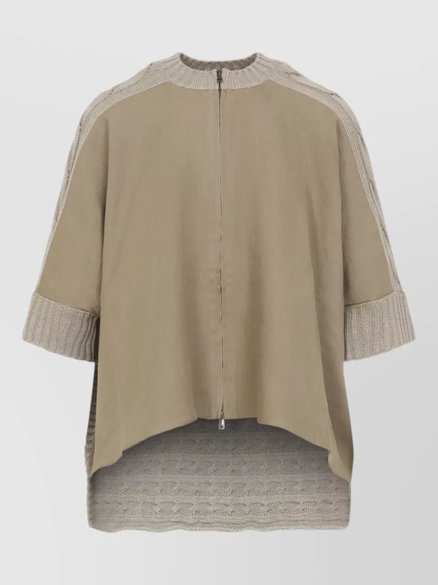 Max Mara Linen cable-knit short-sleeve cardigan