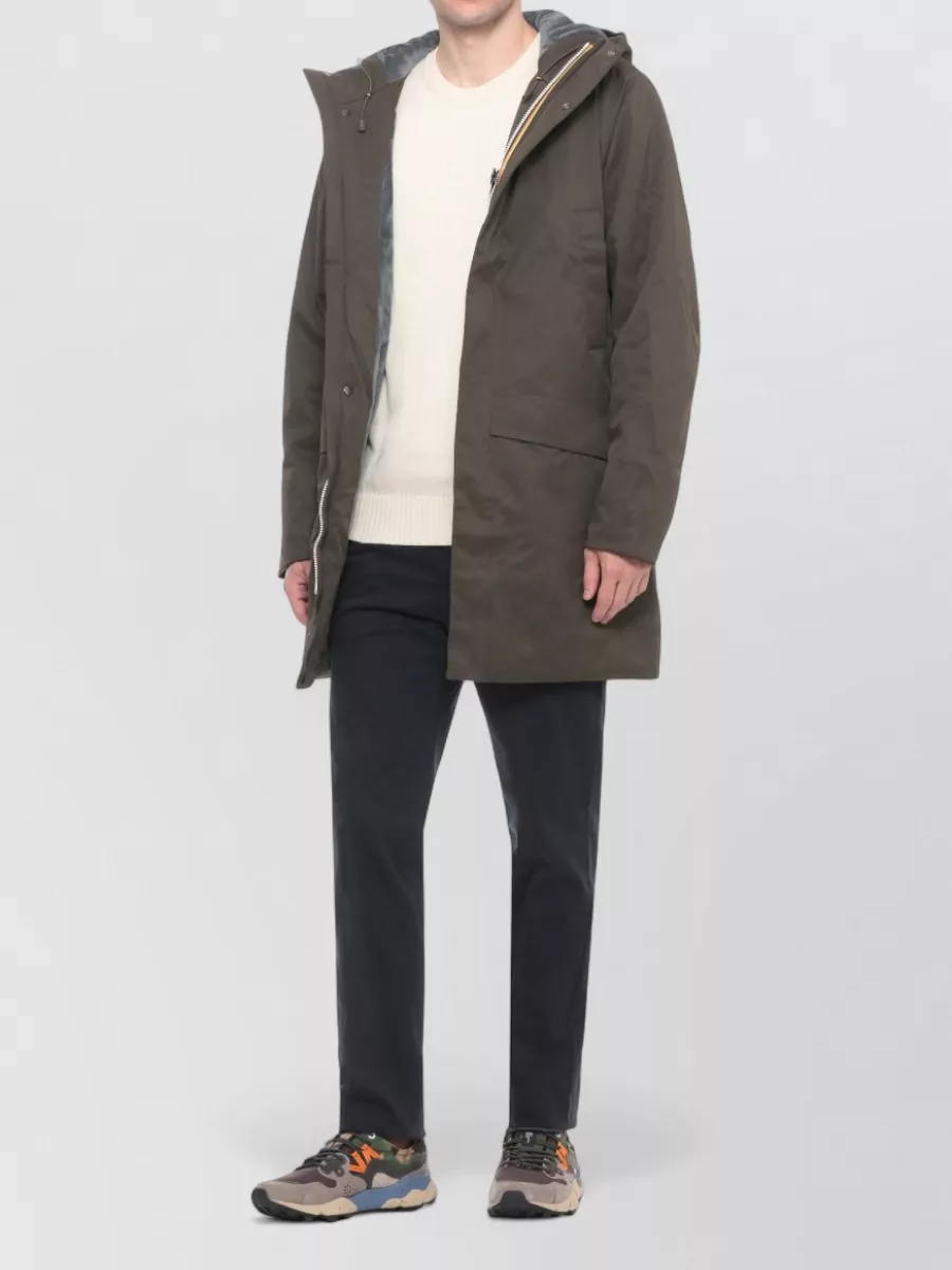 K-Way Hooded Down Jacket Long Sleeves Pockets