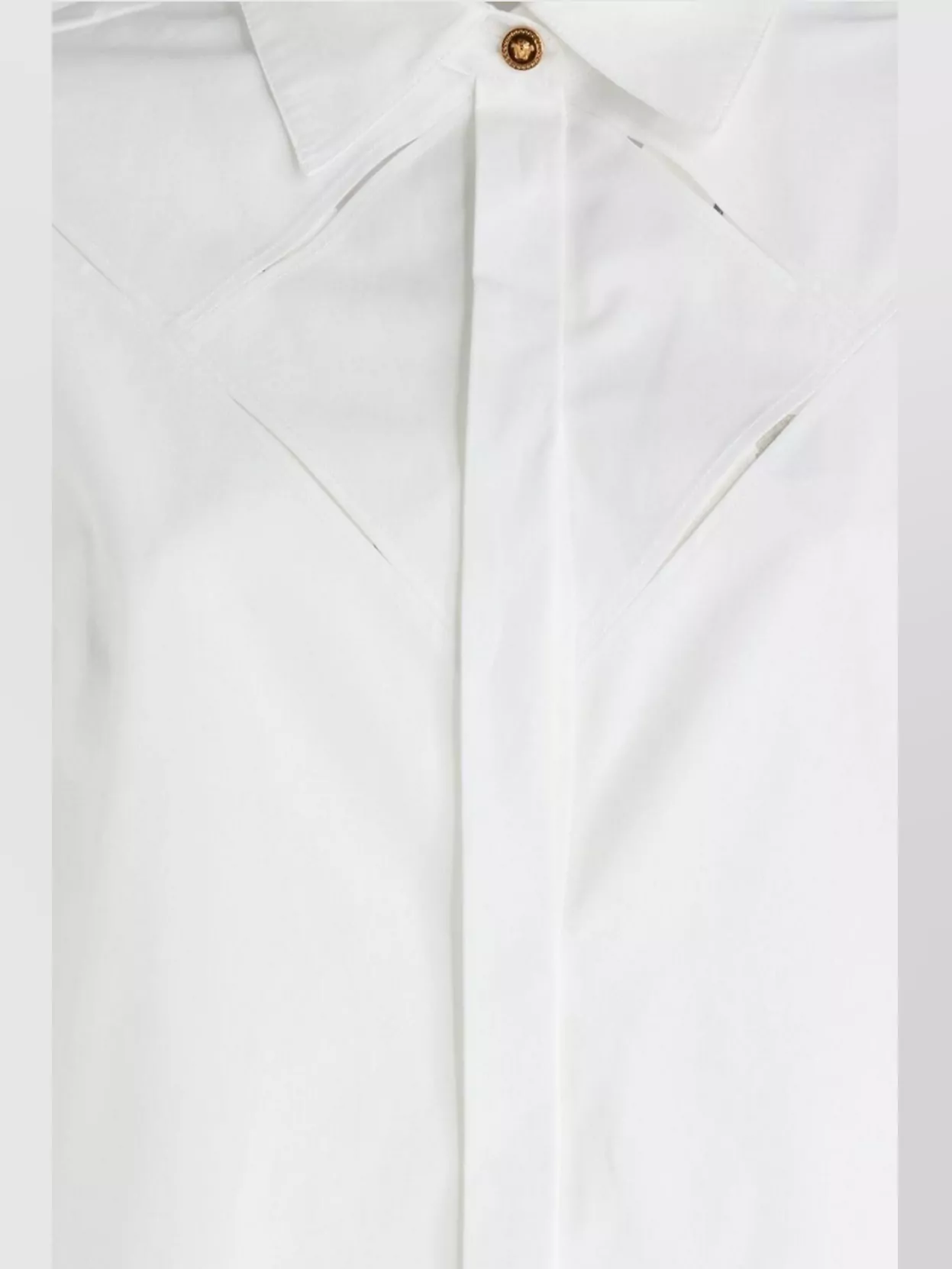 Versace Cotton Shirt With Pointed Collar And Jewel Button