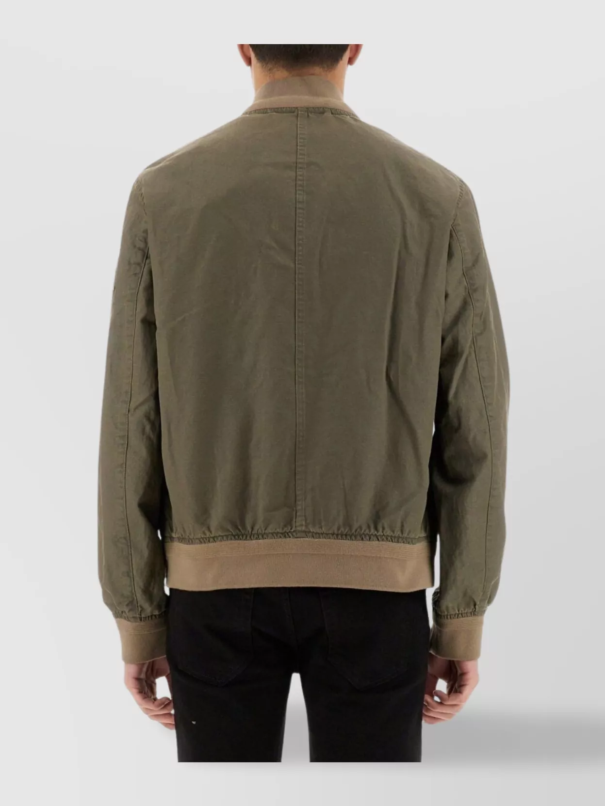 Belstaff Bomber Jacket With Ribbed Cuffs And Hem