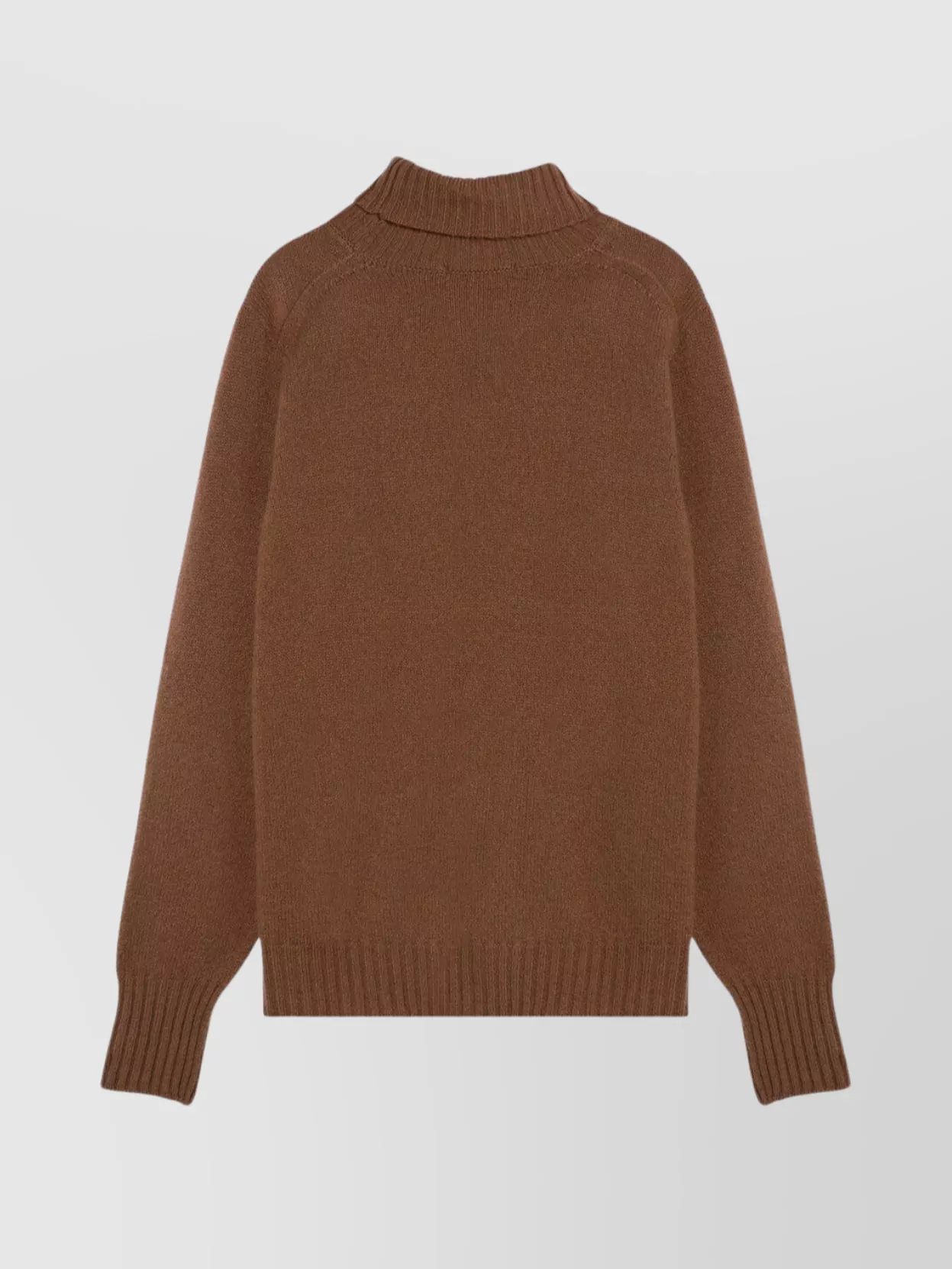 Drumohr Ribbed Cuffs Wool Turtleneck Sweater In Brown