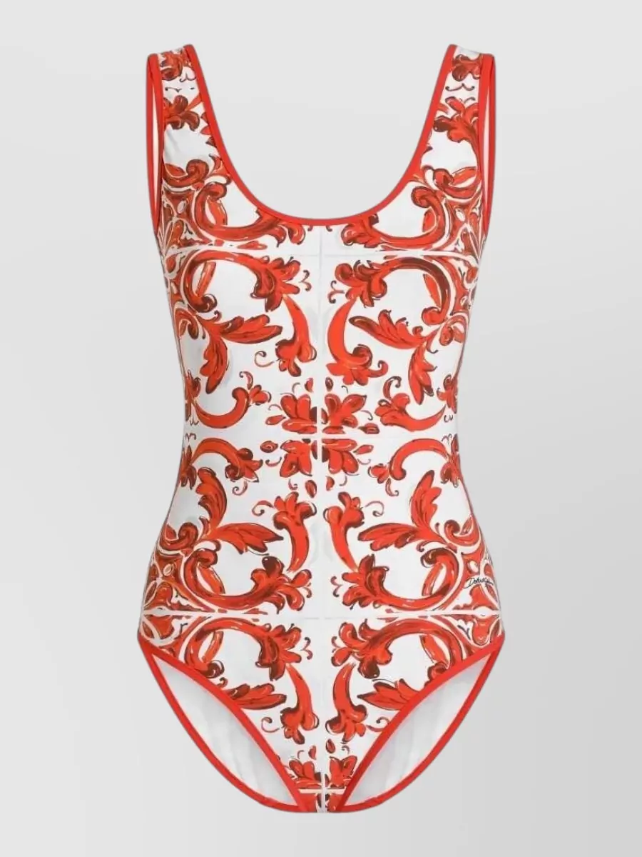 Dolce&Gabbana majolica print one piece swimsuit