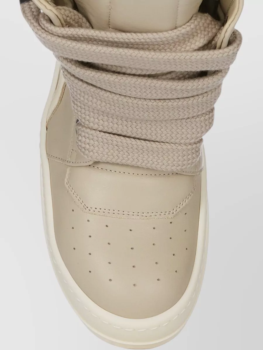 Rick Owens Leather High-Top Sneakers